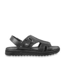 Metro Men's Black Back Strap Sandals-image-10