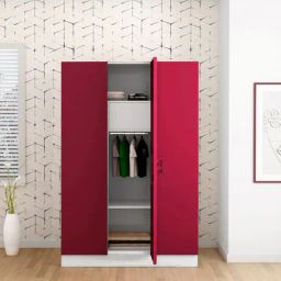 Godrej Interio Slimline 3-Door Steel Almirah, Red (1-Year Warranty, 1 Locker, 2 Drawers)-image-37