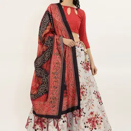 Kaizen TEXO FAB Printed Satin Semi-Stitched Lehenga & Unstitched Blouse With Dupatta-picture-10