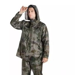 Allextreme Top & Bottom Raincoat Green Color XXXL Size with Detachable Hood for Adult Men, ‎EXMK004-XXXL-38