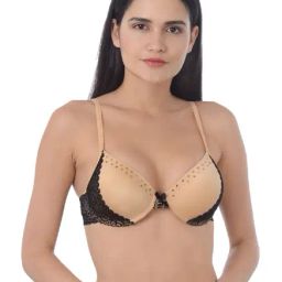 Da Intimo Beige Under Wired Padded T-Shirt Bra-image-31