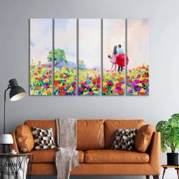 999Store Printed Multicolor MDF 5 Panels Wall Art-72