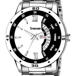SPENCHER Men Stainless Steel Bracelet Style Straps Analogue Multi Function Watch SW-15