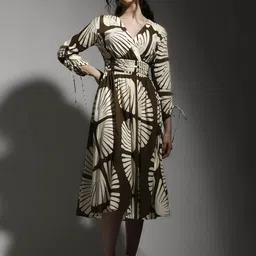 Dora Dori Printed Pure Cotton Fit & Flare Midi Dress-image-48