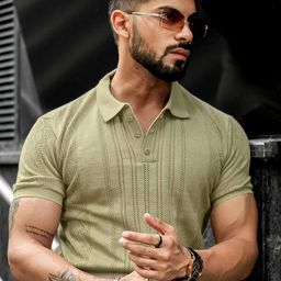 Maniac Men Solid Polo Collar Cotton Slim Fit T-Shirt-image-13