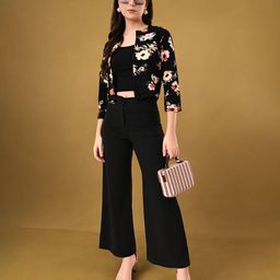 BAESD Floral Printed Open Front Crop Shrug image 5