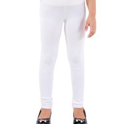 Kids Cave Solid Full Length Leggings - White-image-63