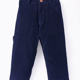 Little Kangaroos Woven Full Length Trouser Pant With Solid Colour - Navy Blue-image-29