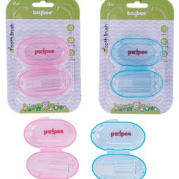 Baybee Silicone Baby Finger Toothbrush, Food Grade Silicon Kids Toothbrush with Case for Easy Cleaning, Soothing Gums & Oral Hygiene (Pack of 2)-picture-23
