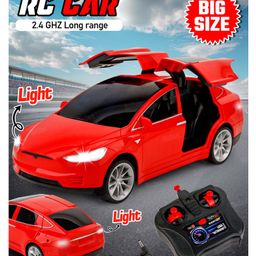 Fiddlerz Remote Control Car for Kids Big Size Electric Toy Car with Opening Doors Front and Rear Lights USB Charging Cable High Speed Racing Car Toys for Kids Aged 3 +-15