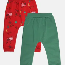 MINI KLUB Cotton Pack Of 2 Solid & Animal Printed Pajamas - Multi Colour-picture-19