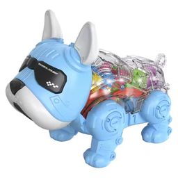 Kids Mandi Robot Dog for Kids Battery Operated Smart Intelligent Lovely Dog with Demo & Blinking Eyes Dog with Flashlight - Blue-1
