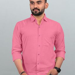 Acnos Men Premium Fit Solid Spread Collar Cotton Casual Shirt-picture-19