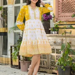 Juniper Women Ethnic Motifs Printed Fit & Flare Dress-picture-7
