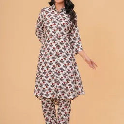 Chandbaali Printed Shirt Collar Tunic With Trousers-picture-10