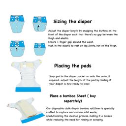 Dumbledo Cloth Diaper Leak Proof Eco-Friendly Reusable Adjustable Free Size Quick Dry Unisex With Insert Pack of 1 - Black image 4