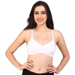 Bralux White Solid Non-Wired Non Padded Everyday Bra-image-11