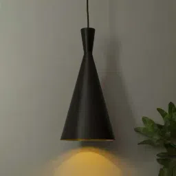 Homesake Black Metal Loft Lamp Cone Shaped Hanging Lamp - Set of 1-29