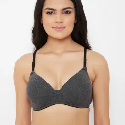 Clovia Grey Non Wired Padded T-Shirt Bra-picture-35