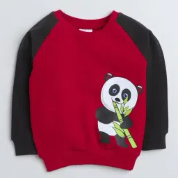 Bumzee Kids Red & Black Printed Full Sleeves Sweatshirt-image-56