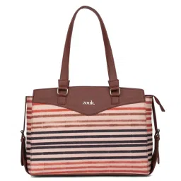 Zouk Qutub Multicolor Jute Striped Tote Handbag image 2