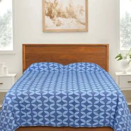Saral Home Easy Living Blue Cotton 150 TC Dhadki King Bed Cover-image-87
