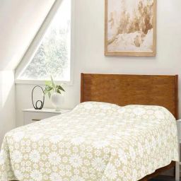 Saral Home Easy Living Ivory Cotton 150 TC Chitki Queen Bed Cover-image-84