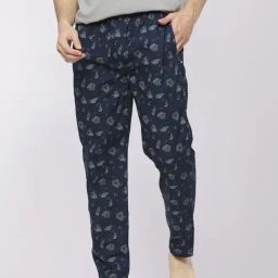 Frenchie Navy Blue Cotton Skinny Fit Printed Nightwear Pyjamas-image-13