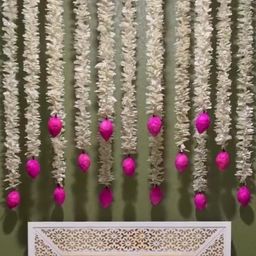 Myntra Elegant Homes White & Pink Flowers With Lotus Door Hanging Festive Decor-picture-15
