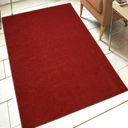 Saral Home Modern Maroon Polypropylene Carpet - Set of 1-14