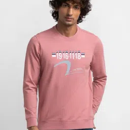 Spykar Pink Cotton Slim Fit Printed Sweatshirt-picture-40