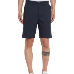 Hypernation Navy Regular Fit Shorts-42