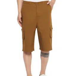 Hypernation Mustard Regular Fit Cargo Shorts-picture-7