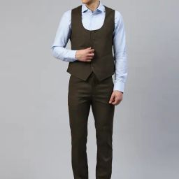 ManQ Dark Brown Slim Fit 2 - Piece Suit-image-13