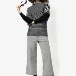 Campus Sutra Grey Self Pattern Sweater-15
