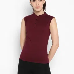 Appulse Maroon Cotton Slim Fit T-Shirt-image-88
