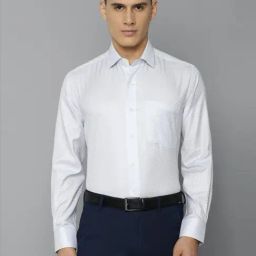 Luxure By Louis Philippe White Cotton Regular Fit Striped Shirt-image-72
