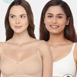 Inner Sense White & Beige Full Coverage Maternity Bra - Pack of 2-picture-23