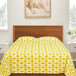 Saral Home Easy Living Yellow Cotton 150 TC Dhadki King Bed Cover-image-35