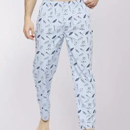Frenchie Sky Blue Cotton Skinny Fit Printed Nightwear Pyjamas-image-59