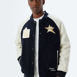 Koton Men Mandarin Collar Patchworked Colourblocked Bomber Jacket-image-50