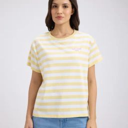 Pepe Jeans Light Yellow Stripe Short Sleeve T-Shirt-image-16
