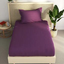 Bianca Hilton Purple 100% Cotton 210 TC Single Bedsheet with 1 Pillow Cover-image-15