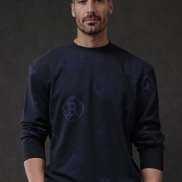 RARE RABBIT Men Brand Logo Printed Cotton Sweatshirt-image-2