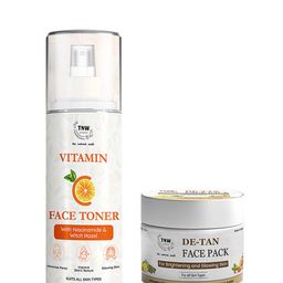 TNW the natural wash Set of Vitamin C Face Toner 100ml & De-Tan Face Pack 50g-59