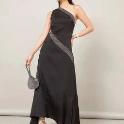 Styli Embellished One Shoulder Neck Asymmetric Hem Maxi Dress-image-49