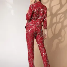 KASSUALLY Red Printed Co-Ord Set image 2