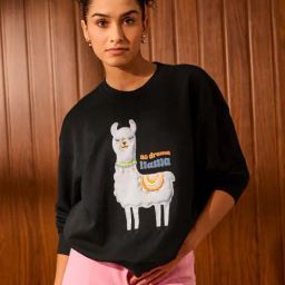 The Souled Store Black Printed Sweatshirt-image-33