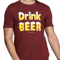 Simon Carter London Maroon Printed Slim Fit T-Shirt-image-24