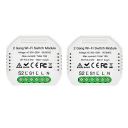 OKOS 2 Gang WiFi Smart Light Switch Hidden DIY Module OKOS Smart APP Remote Control (Pack 0f 2)-2